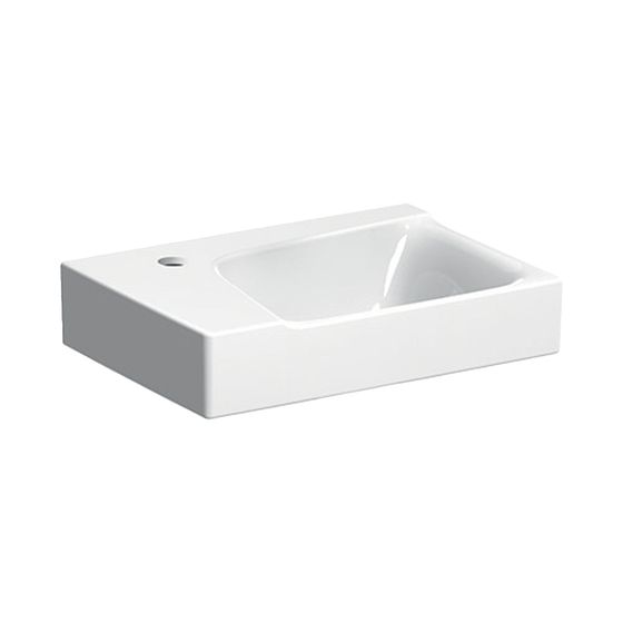 Geberit Xeno2 Handwaschbecken, 40x12,5x28cm, Hahnloch links, ohne Überlauf, Weiß/KeraTect