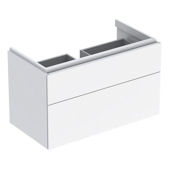 Geberit Xeno2 Unterschrank für Waschtisch, 2 Schubladen, 88x53x46,2cm, Weiß lackiert hochglänzend