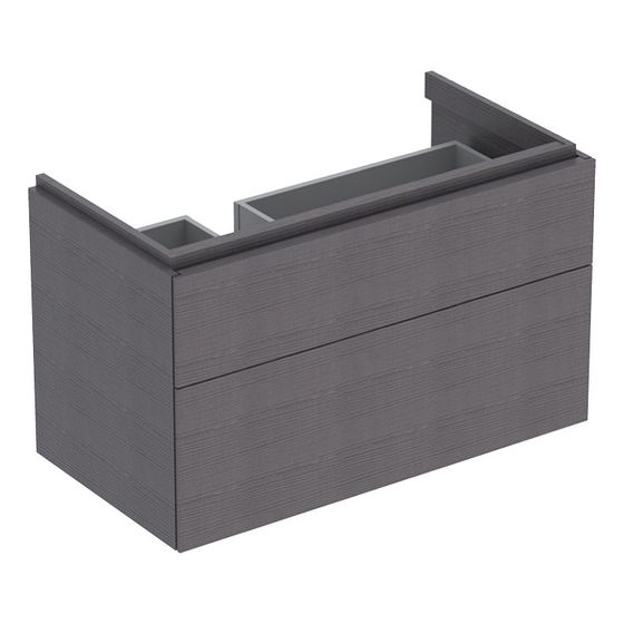 Geberit Xeno2 Unterschrank für Waschtisch, Ablagefläche 2 Schubladen 88x53x46,2cm sculturagrau/Melamin Holz., Waschtisch 90cm