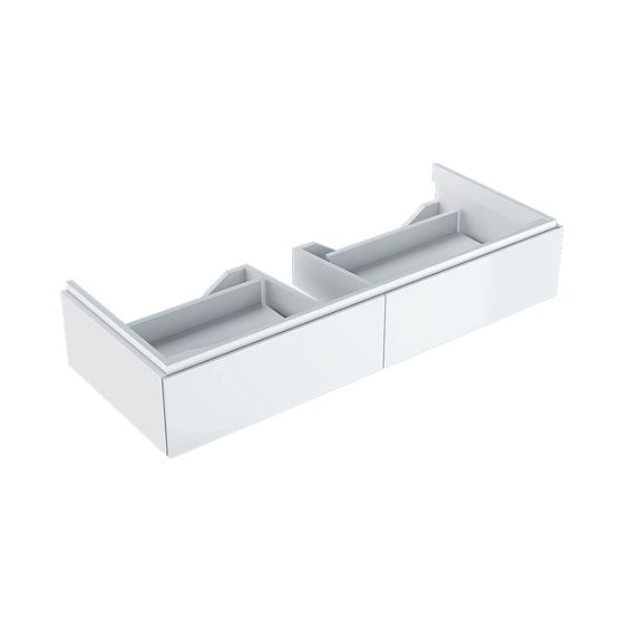 Geberit Xeno2 Unterschrank für Waschtisch mit, Breite ab 120cm, 2 Schubladen, 117,4x22x46,2cm, Weiß lackiert hochglänzend