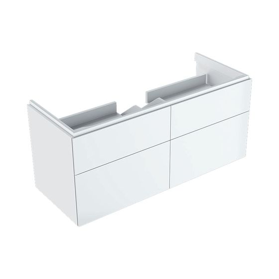 Geberit Xeno2 Unterschrank für Waschtisch, mit, Breite ab 120cm, 4 Schubladen, 117,4x53x46,2cm, Weiß lackiert hochglänzend