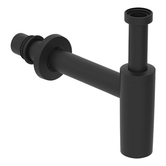 Geberit Tauchrohrgeruchsverschluss für Waschbecken, Abgang horizontal, 40mm, Rohrgewinde 1 1/2, Mattschwarz