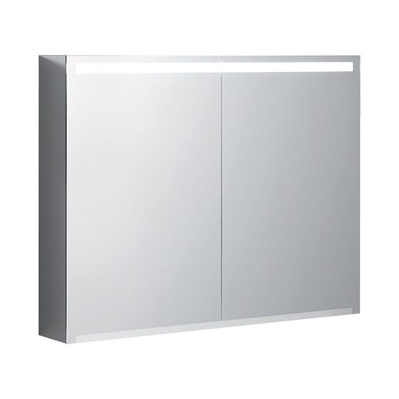 Geberit Option Spiegelschrank m. Beleuchtung u. 2 Türen, 90x70x15cm, CEE 7/4, 7/3, verspiegelt