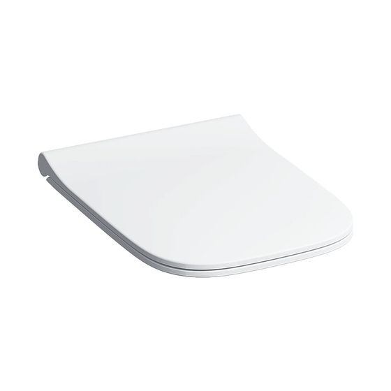 Geberit Smyle Square WC-Sitz schmales Design Sandwichform m. Absenkautomatik Quick-Release ja Bef. von oben weiß/glänz.
