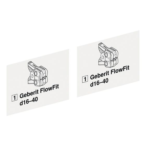 Geberit Set Aufkleber für Geberit FlowFit Pressbacke Typ 1, 2 Stück