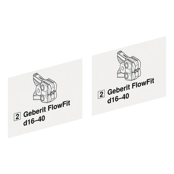 Geberit Set Aufkleber für Geberit FlowFit Pressbacken Typ 2 Außendurchmesser 16/20/25/32/40mm, 2 Stück