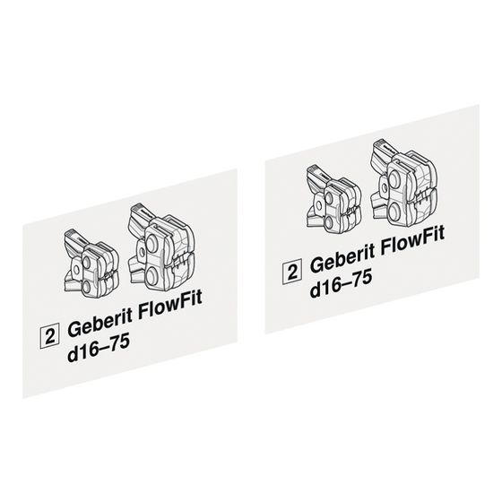 Geberit Set Aufkleber für Geberit FlowFit Pressbacken Typ 2 Außendurchmesser 50/63/75mm, 2 Stück