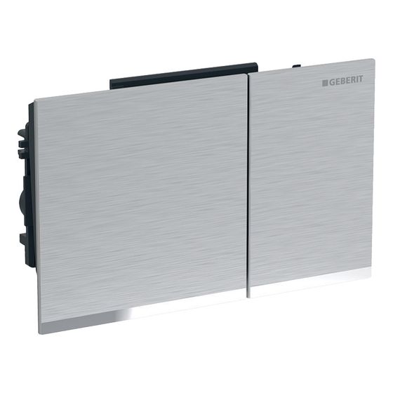 Geberit Omega 60 Drückerplatte, 2-Mengen-Spülung verchromt, gebürstet, easy-to-clean, Hochglanz verchromt