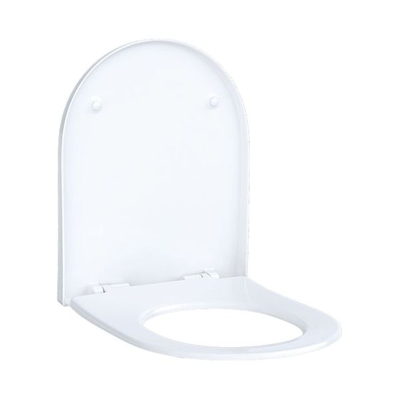 Geberit Acanto WC-Sitz ohne Absenkautomatik, ohne Quick-Release-Scharniere, Befestigung von oben, weiß/glänzend