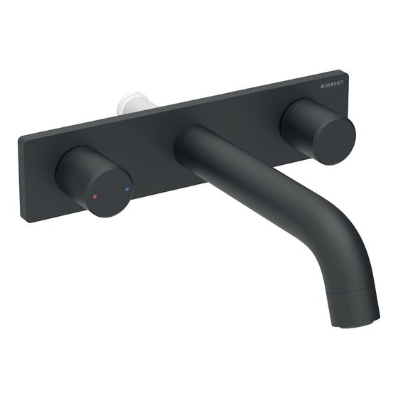Geberit Armaturenkörper für Geberit ONE Waschtischarmatur rundes Design, Wandmontage, Länge 16cm, Mattschwarz, easy-to-clean