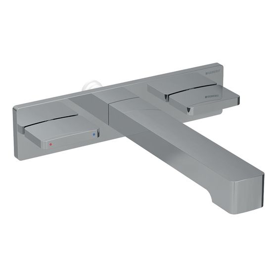 Geberit Armaturenkörper für Geberit ONE Waschtischarmatur eckiges Design, Wandmontage Hochglanz verchromt, Länge 18cm