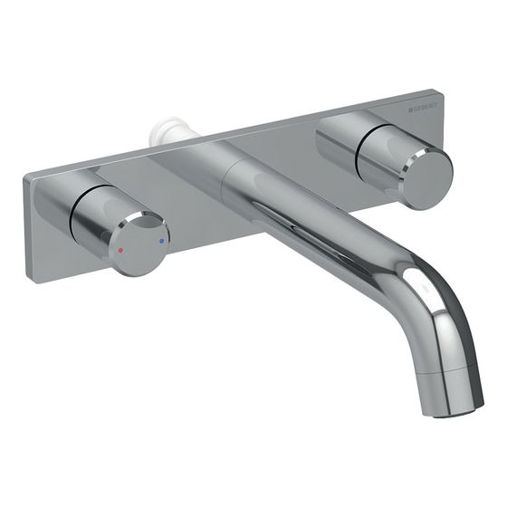 Geberit Armaturenkörper für Geberit ONE Waschtischarmatur rundes Design, Wandmontage Hochglanz verchromt, Länge 16cm