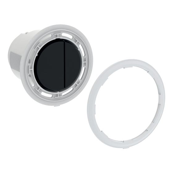 Geberit Drücker für Typ 10 Fernbetätigung pneumatisch, Round, für 2-Mengen-Spülung, Schwarz/Matt