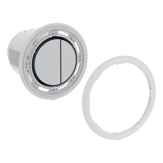 Geberit Drücker für Typ 10 Fernbetätigung pneumatisch, Round, für 2-Mengen-Spülung, Mattchrom, easy-to-clean