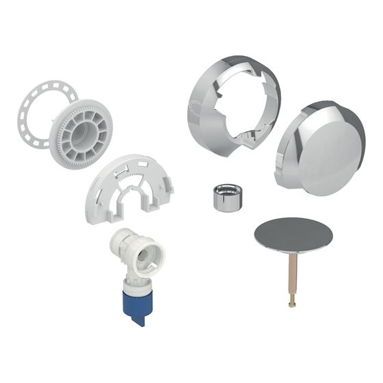 Geberit Fertigbauset für Badewannenablauf d 52mm, mit Zulauf hochglanz verchromt