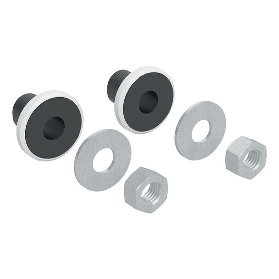 Geberit Set Schallschutzhülsen für Geberit AquaClean Mera, Sela, 2 Schallschutzhülsen, 2 Unterlegscheiben, 2 Muttern M12