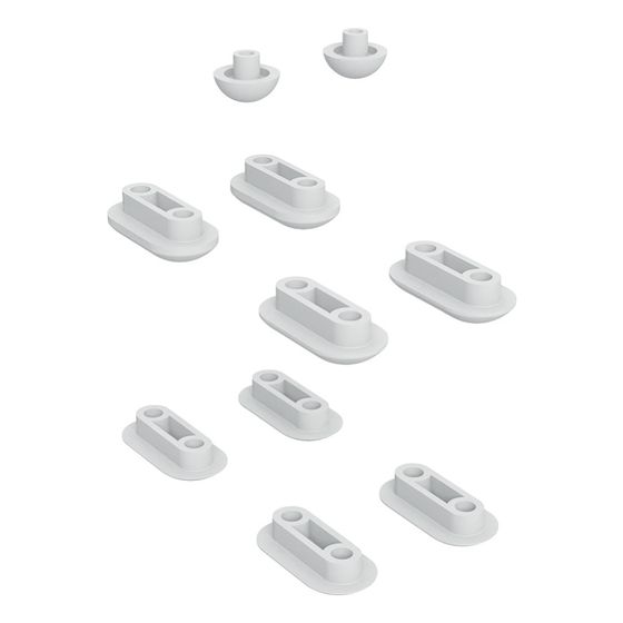 Geberit Set Ausgleichspuffer für Dusch-WC-Sitzring, WC-Deckel, für Geberit AquaClean Tuma/Sela bis Baujahr 2018, Weiß