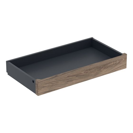 Geberit Renova Plan Innenschublade für Unterschrank für Waschtisch, ab Baujahr 2021, 70cm Nussbaum hickory/Folie strukturiert