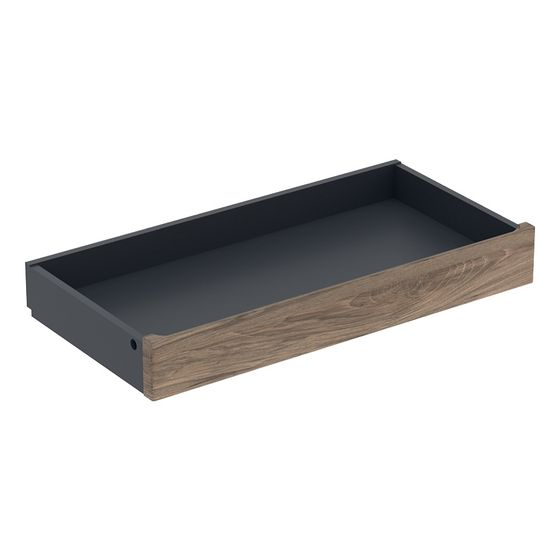 Geberit Renova Plan Innenschublade für Unterschrank für Waschtisch, ab Baujahr 2021, 75cm Nussbaum hickory/Folie strukturiert