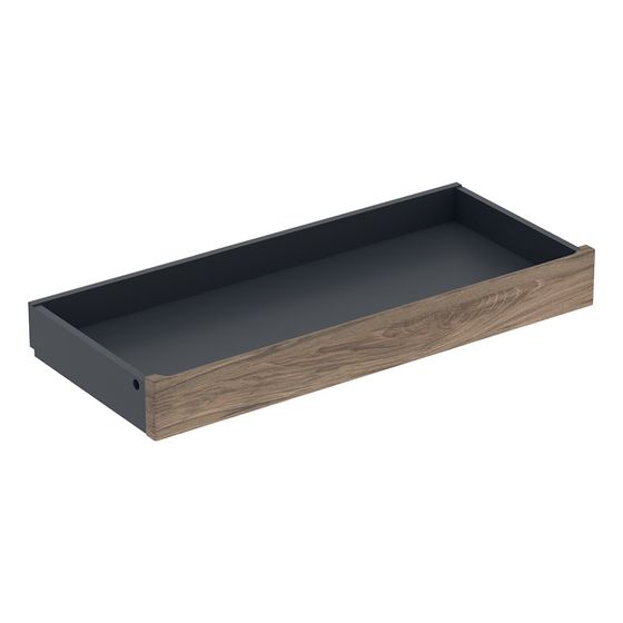 Geberit Renova Plan Innenschublade für Unterschrank für Waschtisch, ab Baujahr 2021, 85cm Nussbaum hickory/Folie strukturiert
