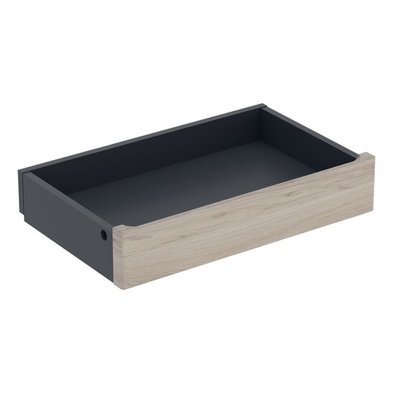 Geberit Renova Plan Innenschublade für Unterschrank für Waschtisch, ab Baujahr 2021, B 55cm Nussbaum hell/Folie strukturiert