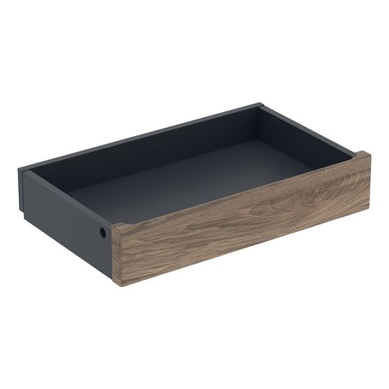 Geberit Renova Plan Innenschublade für Unterschrank für Waschtisch, ab Baujahr 2021, 55cm Nussbaum hickory/Folie strukturiert