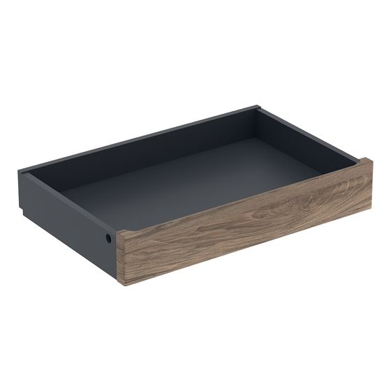 Geberit Renova Plan Innenschublade für Unterschrank für Waschtisch, ab Baujahr 2021, 60cm Nussbaum hickory/Folie strukturiert
