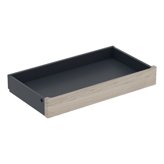 Geberit Renova Plan Innenschublade für Unterschrank für Doppelwaschtisch, ab Baujahr 2021, B 130cm Nussbaum hell/Folie strukt.
