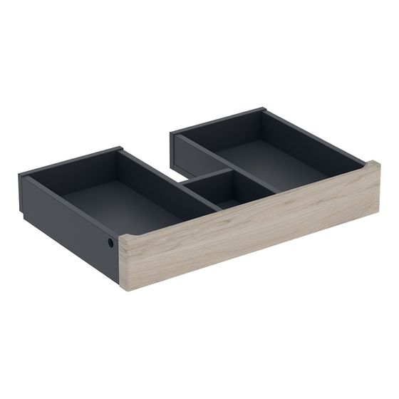 Geberit Renova Plan Innenschublade für Unterschrank für Möbelwaschtisch, ab Baujahr 2021, B 55cm Nussbaum hell/Folie struktur