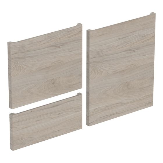 Geberit Renova Plan Set Schubladenfront, 2 Türen für Mittelhochschrank (ab Baujahr 2021) H 105cm, Nussbaum hell/Folie strukt.