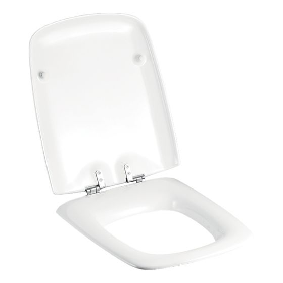 Geberit Cavelle WC-Sitz ohne Absenkautomatik, Befestigung vorne, Weiß/glänzend