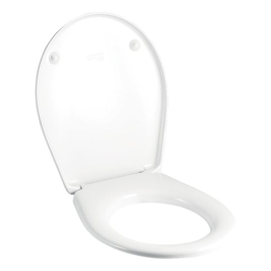 Geberit Renova Compact WC-Sitz oval, Befestigung von oben, Befestigungsabstand 15,5cm ohne Absenkautomatik, Weiß/glänzend