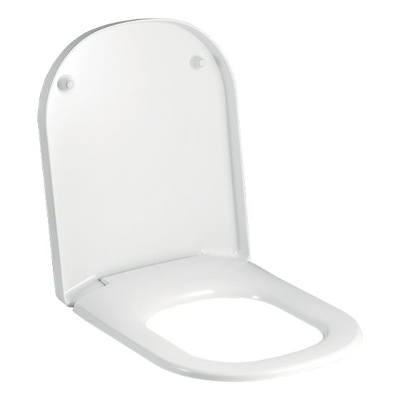 Geberit Renova Plan WC-Sitz eckiges Design, Befestigung von oben ohne Absenkautomatik, Befestigung von oben, Weiß glänzend