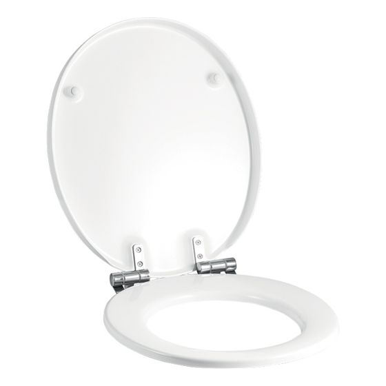 Geberit Cassini WC-Sitz mit Absenkautomatik, Befestigung von oben, Weiß/glänzend