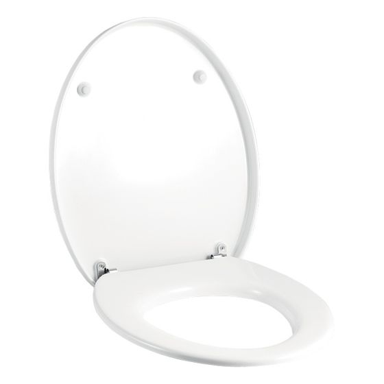 Geberit Cleo WC-Sitz ohne Absenkautomatik, Befestigung von oben, Weiß/glänzend