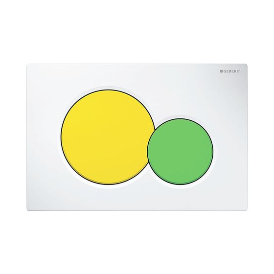 Geberit Sigma 01 Drückerplatte für 2-Mengen-Spülung weiß, gelb, grün