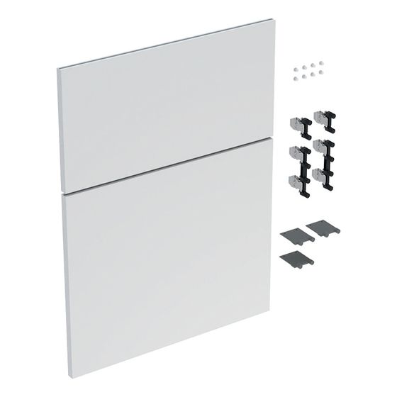 Geberit iCon Set Schubladenfronten für niedrigen Seitenschrank, 2 Schubladen, Breite 45cm, Weiß lackiert matt