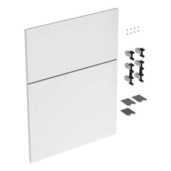 Geberit iCon Set Schubladenfronten für niedrigen Seitenschrank, 2 Schubladen, Breite 45cm, Weiß lackiert hochglänzend