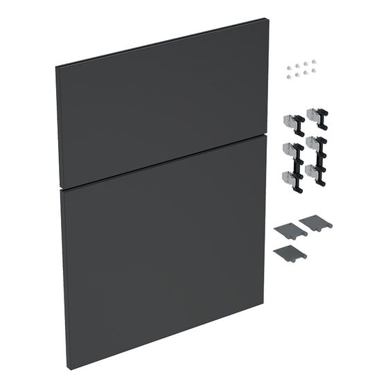 Geberit iCon Set Schubladenfronten für niedrigen Seitenschrank, 2 Schubladen, Breite 45cm, Lava lackiert matt
