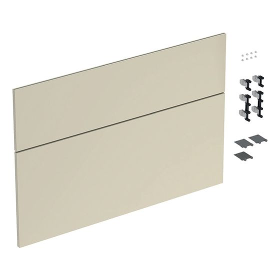Geberit iCon Set Schubladenfronten für Unterschrank für Waschtisch, 2 Schubladen, B Waschtisch 90cm, Sandgrau/lackiert hochgl.