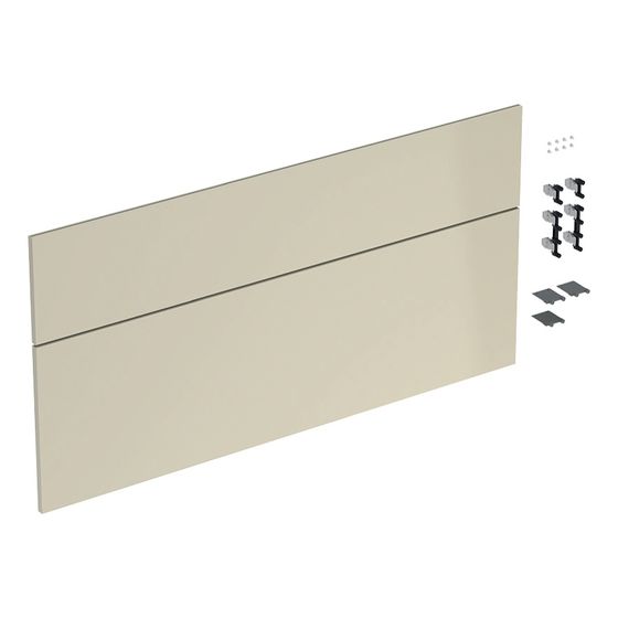 Geberit iCon Set Schubladenfronten für Unterschrank für Waschtisch, 2 Schubladen, B Waschtisch 120cm, Sandgrau/lackiert hochgl