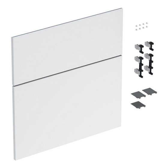 Geberit iCon Set Schubladenfronten für Unterschrank für Waschtisch, 2 Schubladen, WT 60cm, Weiß lackiert hochglänzend