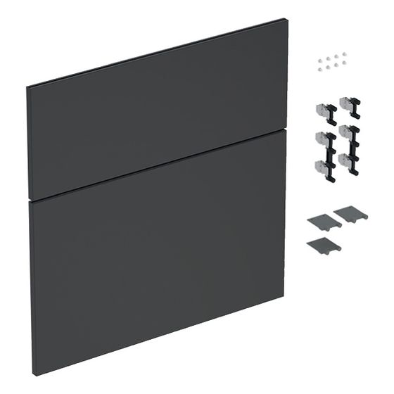 Geberit iCon Set Schubladenfronten für Unterschrank für Waschtisch, 2 Schubladen, Breite Waschtisch 60cm, Lava lackiert matt