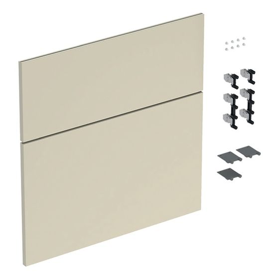 Geberit iCon Set Schubladenfronten für Unterschrank für Waschtisch, 2 Schubladen, B Waschtisch 60cm, Sandgrau/lackiert hochgl.