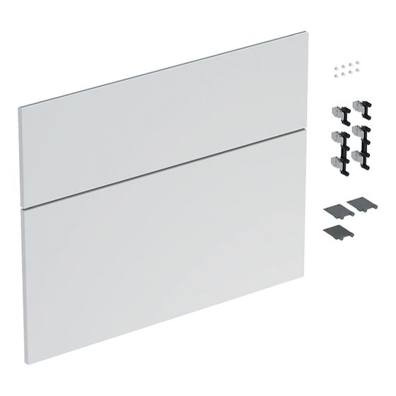 Geberit iCon Set Schubladenfronten für Unterschrank für Waschtisch, 2 Schubladen, Weiß, Breite Waschtisch 75cm/lackiert matt