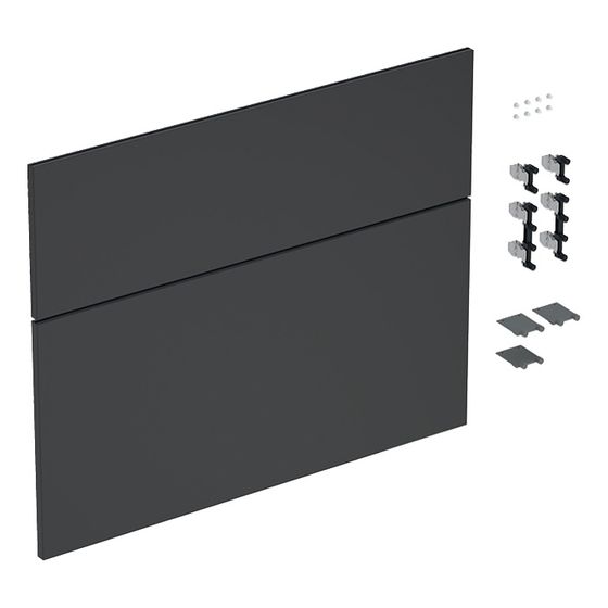 Geberit iCon Set Schubladenfronten für Unterschrank für Waschtisch, 2 Schubladen, Breite Waschtisch 75cm, Lava lackiert matt