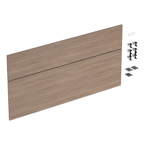 Geberit iCon Set Schubladenfronten für Unterschrank für Waschtisch, 2 Schubladen, Waschtisch 120cm, Eiche Melamin Holzstruktur