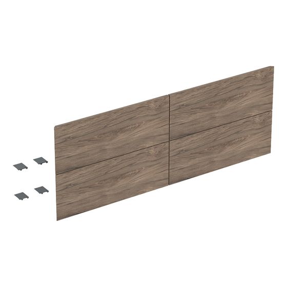 Geberit Set Schubladenfronten für ONE Unterschrank, 4 Schubladen für Waschtisch, Breite 135cm, Nussbaum hickory