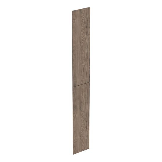 Geberit Set Schubladenfronten für Acanto Hochschrank mit 2 Auszügen, Breite 24cm, Nussbaum hickory, Melamin Holzstruktur