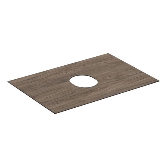 Geberit Abdeckplatte für VariForm Unterschrank für Aufsatzwaschtisch, 1 Schublade, 75cm, Nussbaum hickory Melamin Holzstruktur